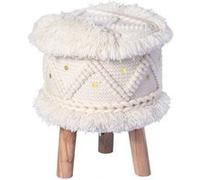 Paris prix Pouf rond bohème - Crème