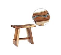 Tabouret Bois de Suar solide et polyrésine