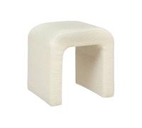 Atmosphera - Pouf Sevi - en tissu bouclette 41 x 35 cm - Blanc