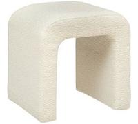 Atmosphera - Pouf Sevi - en tissu bouclette 41 x 35 cm - Blanc