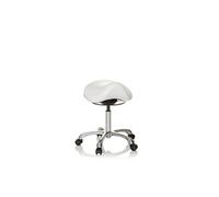 Tabouret / Chaise de selle ORTHO SIT simili cuir blanc