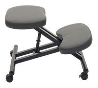 Tabouret chaise ergonomique assis-genoux - DÉCOSHOP26 - BUR04099 - Réglable en hauteur - Cuir synthétique gris - Sur roulettes
