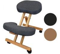 Siège assis-genoux en bois pliable et réglable - Gris - Vivezen