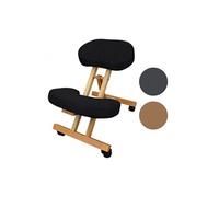 Siège assis-genoux en bois pliable et réglable - VIVEZEN - Noir - Ergonomique