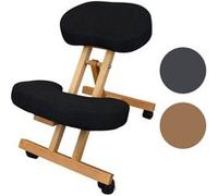 Siège assis-genoux en bois pliable et réglable - VIVEZEN - Noir - Ergonomique