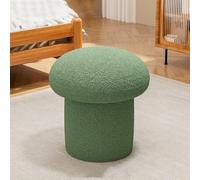 Tabouret champignon en laine d'agneau, repose-pieds en bois massif pour salon, chambre à coucher, bureau, cuisine, balcon