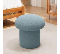 Tabouret champignon en laine d'agneau, repose-pieds en bois massif pour salon, chambre à coucher, bureau, cuisine, balcon