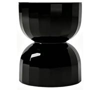 Tabouret Changeur de Chaussures en Plastique de Style Nordique, Pouf en Forme de Sablier, SièGe Multifonction et Table D'Appoint (45 * 36 Cm/17,71 * 14,17 Po)(Black)