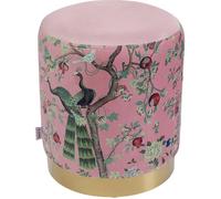 Tabouret Cherry paon rose et laiton Kare Design