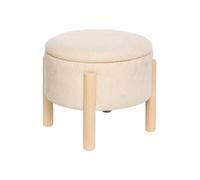 Atmosphera Tabouret coffre Elki D45,5 cm chenille beige