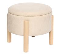 Tabouret coffre Elki D45,5 cm chenille beige Atmosphera
