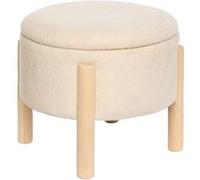 Tabouret coffre Elki D45,5 cm chenille beige Atmosphera Beige