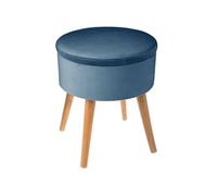 Tabouret / Coffre en velours bleu gamme TESS