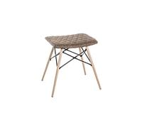 Tabouret coloris hêtre-marron-noir en métal - L 48 x P 40 x H 47 cm --
