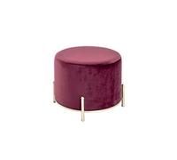 Tabouret coloris rouge-or en métal - H 40 x Ø 48 cm --