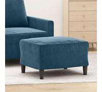 Tabouret Confortable en Velours Bleu 60x50x41 cm, Repose-Pied Stable avec Cadre en Contreplaqué pour Salon, Siège d'Appoint Moderne