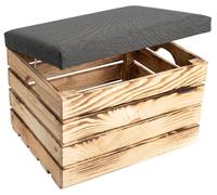 Tabouret Creative Deco rembourré marron flammé | 50 x 40 x 35 cm
