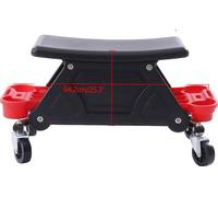 Tabouret Creeper, surface antidérapante, rangements pour outils, noir