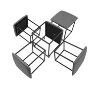 Tabouret cube 5 en 1 - 46 x 46 x 48 cm - Multifonctionnel | Tabouret combiné empilable avec 4 roues universelles, bonne utilisation de l'espace, canapé, chaise pour salon