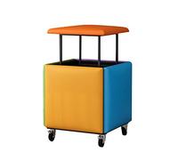 Tabouret cube multifonction en cuir - Repose-pieds carré et siège Sto pour salon rembourré