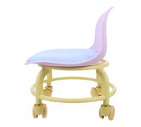 Tabouret D’Apprentissage à Roulettes avec Dossier, Siège Rembourré | Plastique, Assise Basse et Dossier Épais, Roues 360°, Usage Silencieux Parquet