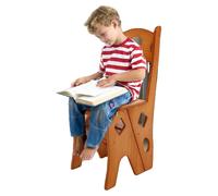 Tabouret d'accès escamotable, en bois de pin, avec 4 marches, capacité de charge de 100 kg, poids brut de 6 kg, dimensions 34 x 44,5 x 87 cm