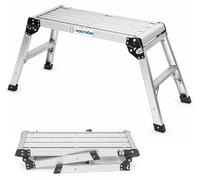 Tabouret d'accès pliable en aluminium, dimensions 76x30 cm, hauteur 50 cm, conforme à la norme EN 14183