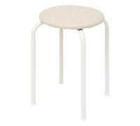 Tabouret d'appoint en métal et tissu chiné FLEXY - Beige