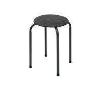 - Tabouret d'appoint en métal et tissu chiné FLEXY - Gris foncé - Flexy