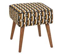 Tabouret d'appoint en tissu jacquard CHIARA - Blanc