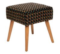 Tabouret d'appoint en tissu jacquard CHIARA - Noir