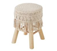 Tabouret d'appoint macramé beige