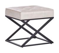 Tabouret d'Appoint Moderne Rétro en Similicuir Rembourré Pieds en Métal Bei