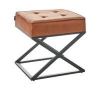 Tabouret d'Appoint Moderne Rétro en Similicuir Rembourré Pieds en Métal Orange Murdo