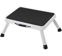 Tabouret d'appoint pliable, antidérapant, compact, SÜD, de couleur blanche, dimensions : 37,5 x 4 x 26,5 cm