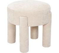 Tabouret d'appoint rembourré et tissu toucher doux beige - STUBBY -