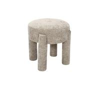 Tabouret d'appoint rembourré et tissu toucher doux taupe - STUBBY - ALTOBUY Gris