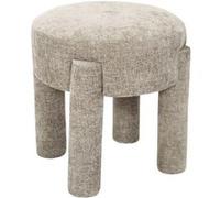 Tabouret d'appoint rembourré et tissu toucher doux taupe - STUBBY - ALTOBUY Gris