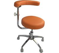 Tabouret d'assistant dentaire avec accoudoirs, hauteur réglable en cuir microfibre, tabouret de médecin roulant pour clinique et bureau