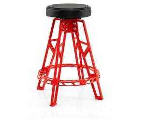 Tabouret d'atelier haut - Tabouret de bar pour mécanicien - Aluminium ultra-résistant - Assise pivotante à 360° - Tabouret haut rembourré pour garage