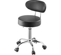 Tabouret d'atelier réglable pour garage, charge maximale de 136 kg, avec dossier et roulettes