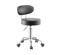 Tabouret d'atelier VEVOR avec dossier Siège de garage pneumatique Tabouret de travail (charge maximale 136 kg) réglable en hauteur (74-90 cm) pivotant à 360