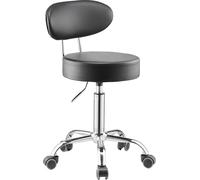 Tabouret d'atelier VEVOR avec dossier Siège de garage pneumatique Tabouret de travail (charge maximale 136 kg) réglable en hauteur (74-90 cm) pivotant à 360