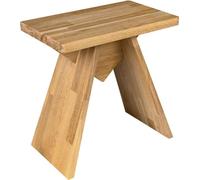 Tabouret de bain ASTYLE, 40x41x25cm, bois massif chêne naturel