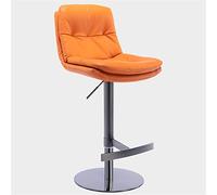 Tabouret de Bar à Hauteur de comptoir, Chaise de Cuisine pivotante et réglable avec Dossier, Acier Inoxydable Titane brossé Durable et Cuir, Base Lourde pour Usage Domestique/Commercial