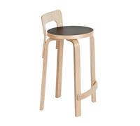 Tabouret de Bar Artek K65 Noir/ Bouleau