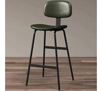 Tabouret de bar avec dossier, tabouret de comptoir industriel avec siège en cuir et pieds en métal, tabouret haut rembourré avec repose-pieds pour cuisine, bar à domicile et bistrot
