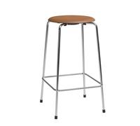 Fritz Hansen High Dot counter stool 4 pieds Wild cuir walnut-chrome