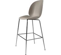 GUBI Tabouret de bar Beetle haut new beige. structure en acier chromé noir