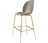 Tabouret de Bar Beetle 75 Base Conique Laiton Semi Mat/ Nouveau Beige